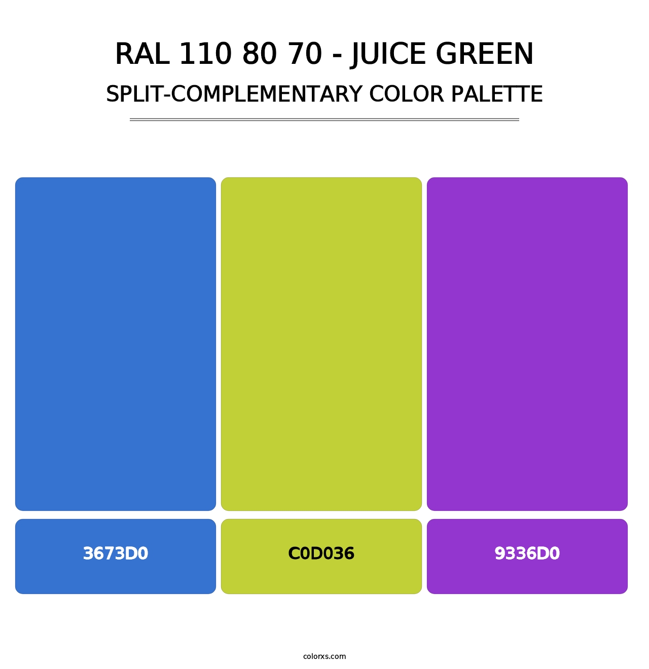 RAL 110 80 70 - Juice Green - Split-Complementary Color Palette