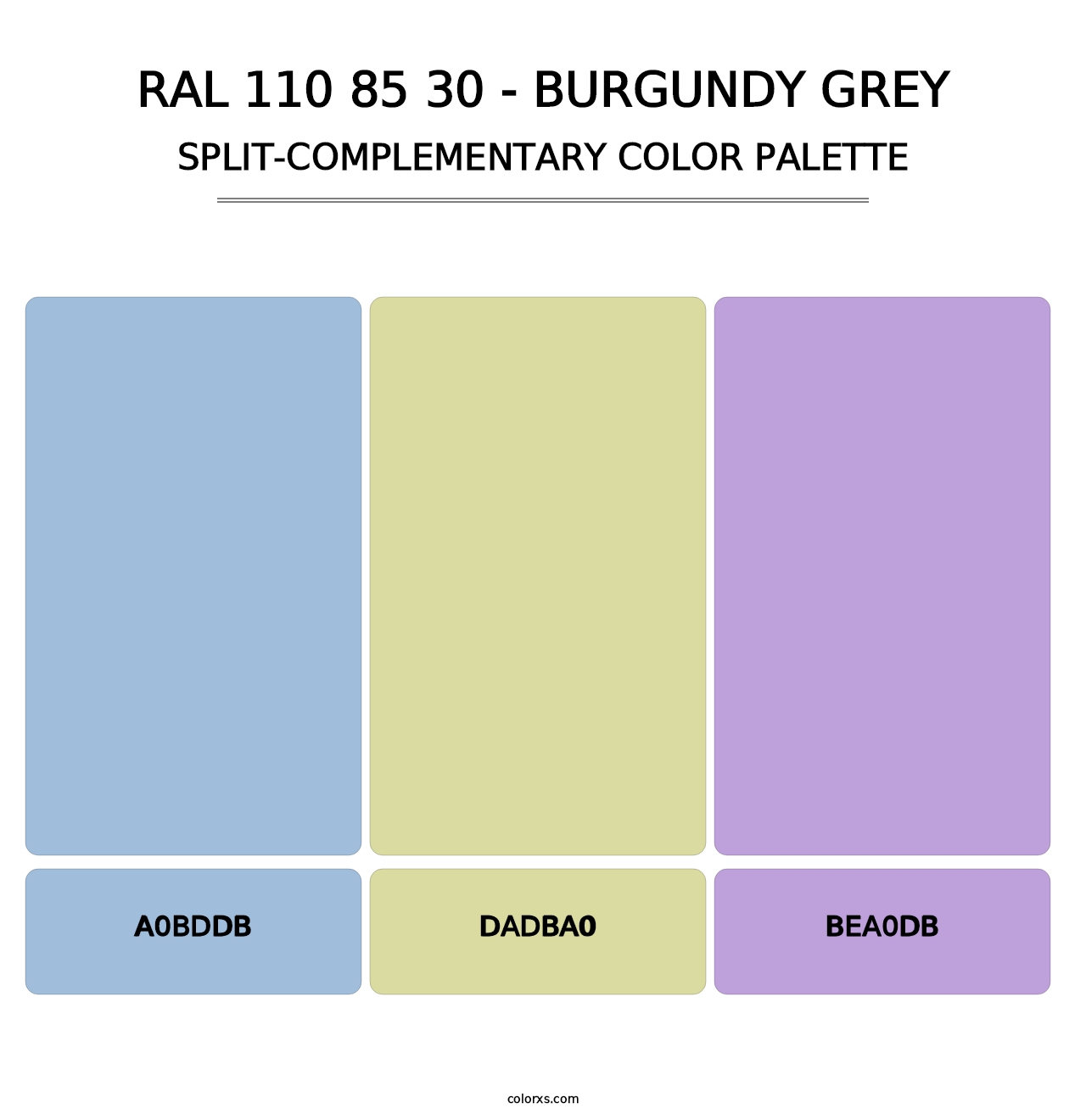RAL 110 85 30 - Burgundy Grey - Split-Complementary Color Palette