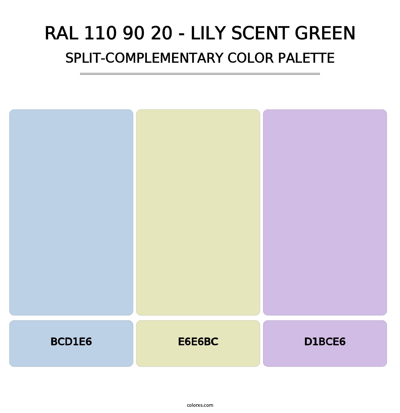 RAL 110 90 20 - Lily Scent Green - Split-Complementary Color Palette