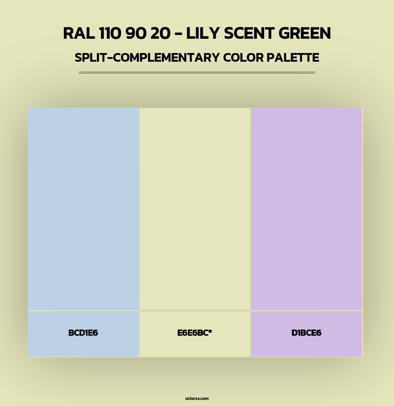 RAL 110 90 20 - Lily Scent Green - Split-Complementary Color Palette