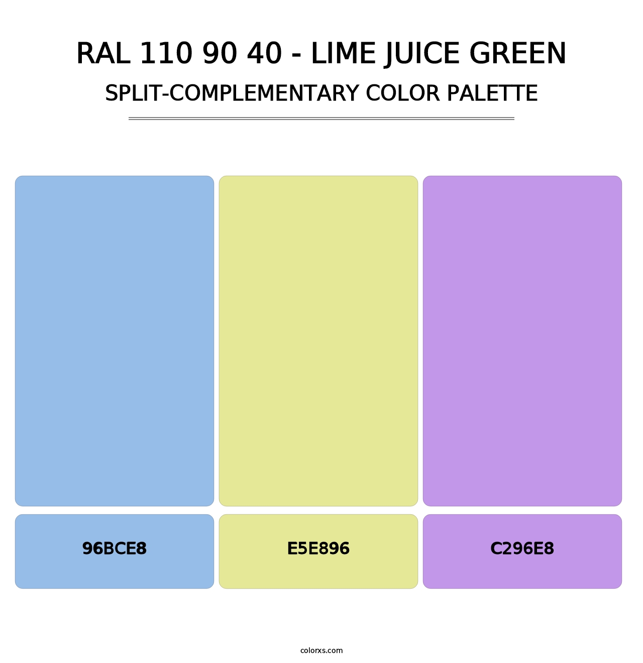 RAL 110 90 40 - Lime Juice Green - Split-Complementary Color Palette