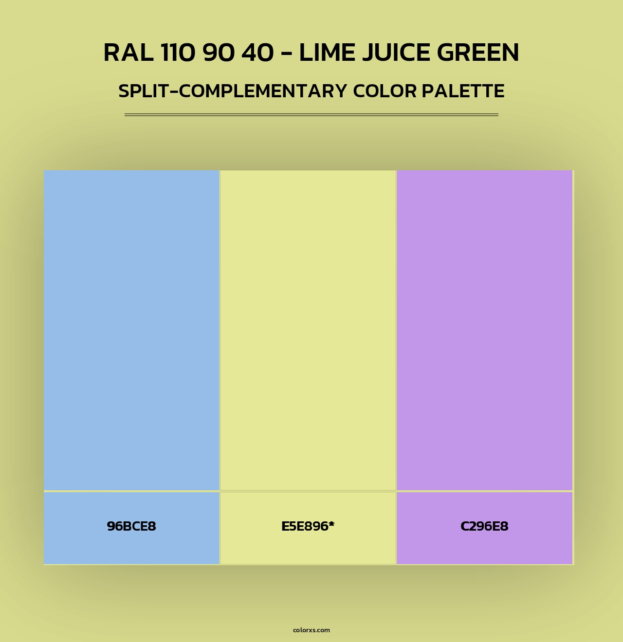 RAL 110 90 40 - Lime Juice Green - Split-Complementary Color Palette