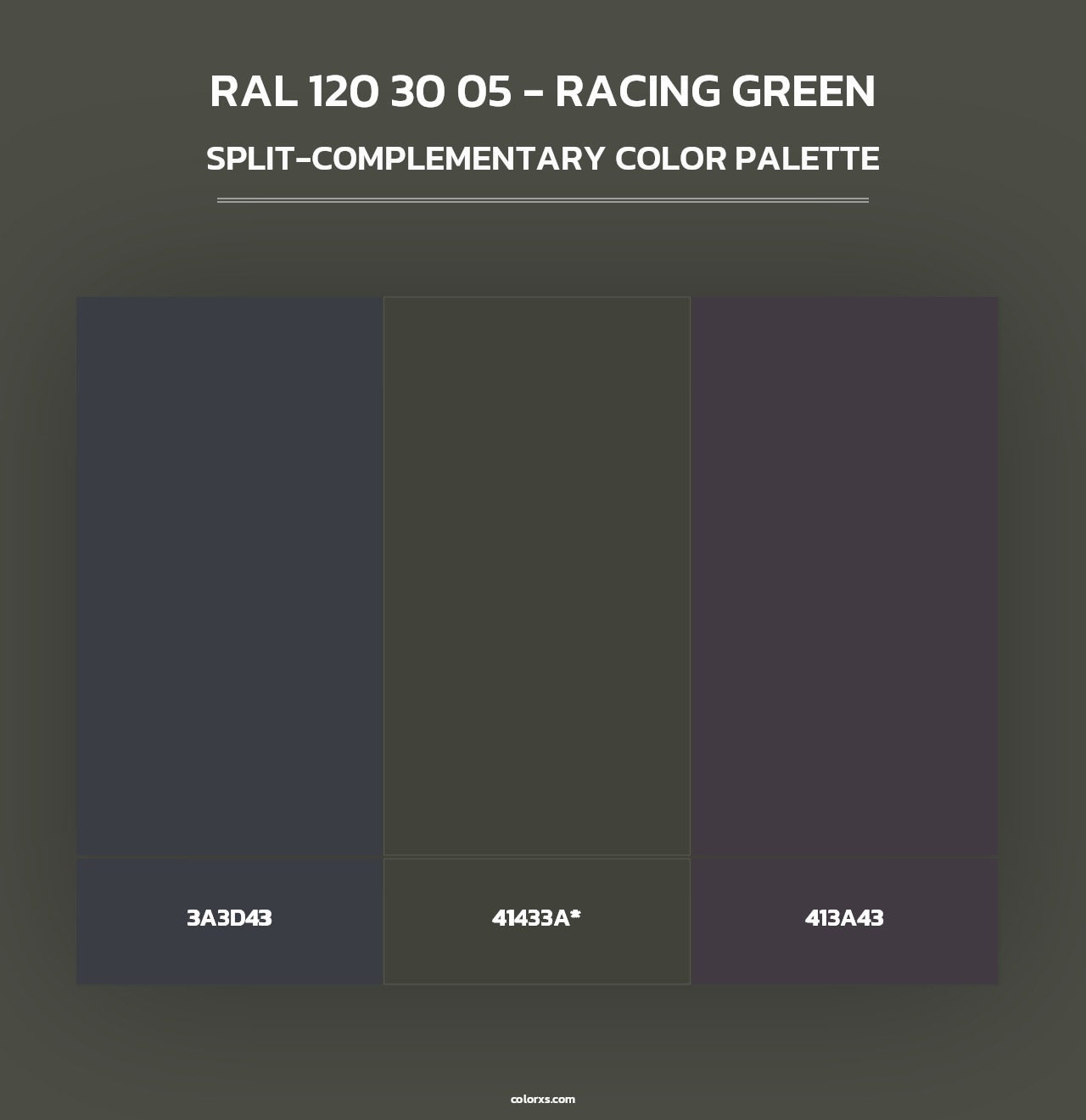 RAL 120 30 05 - Racing Green - Split-Complementary Color Palette