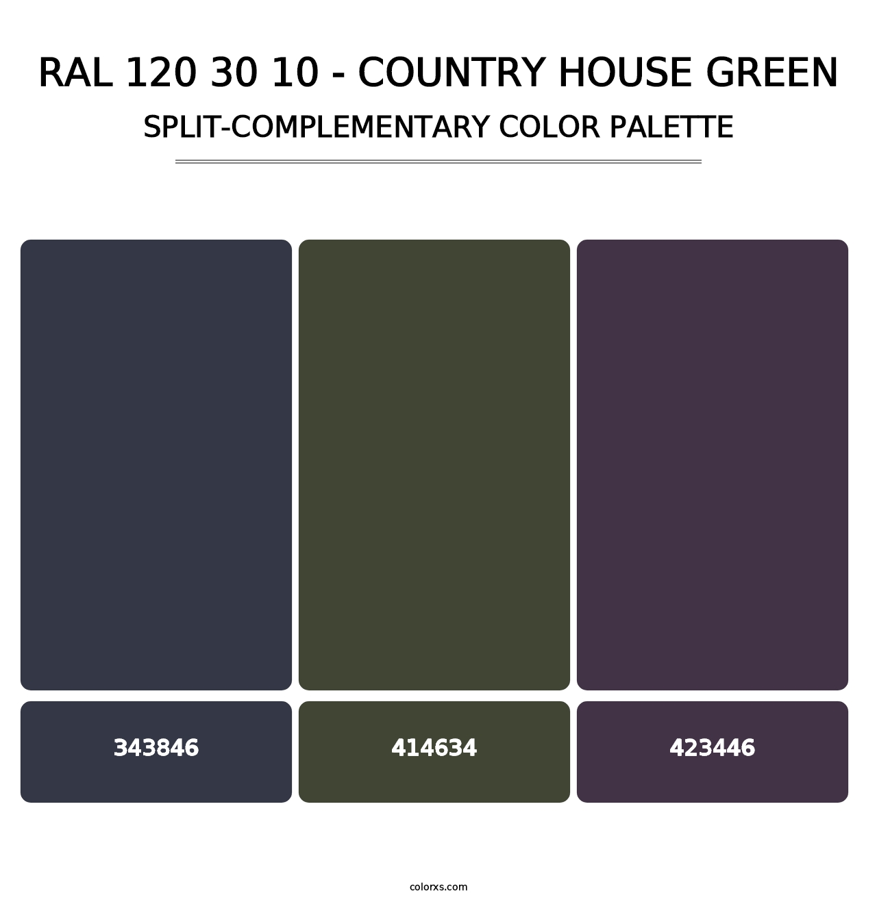 RAL 120 30 10 - Country House Green - Split-Complementary Color Palette