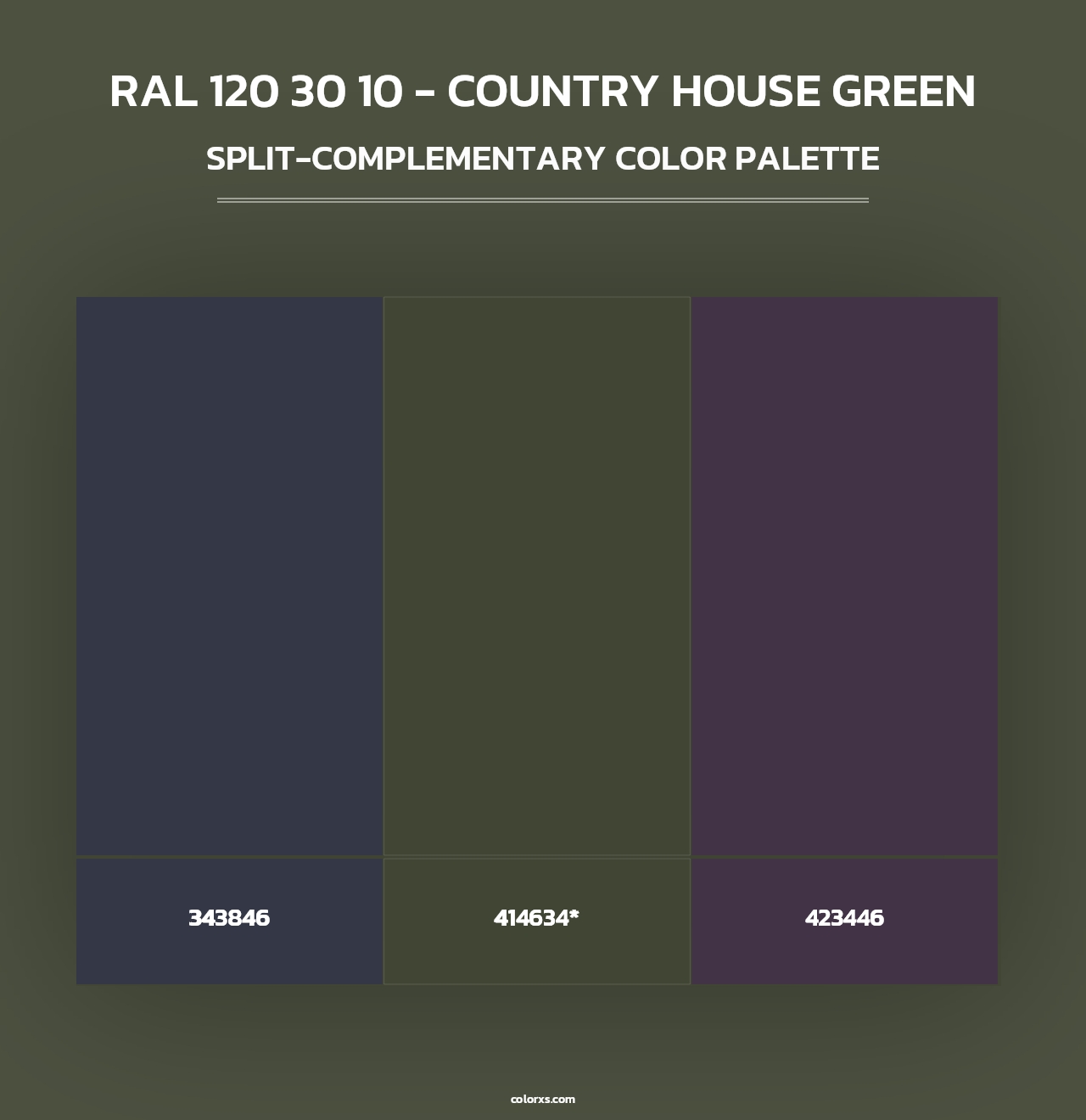 RAL 120 30 10 - Country House Green - Split-Complementary Color Palette