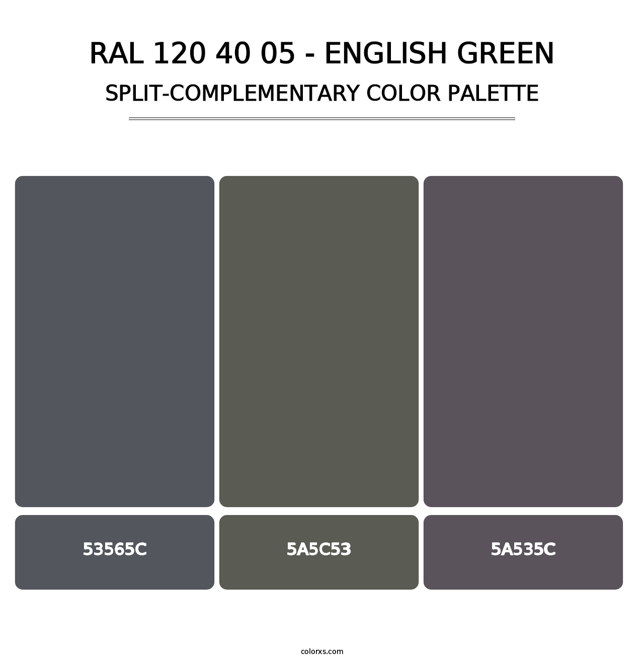 RAL 120 40 05 - English Green - Split-Complementary Color Palette