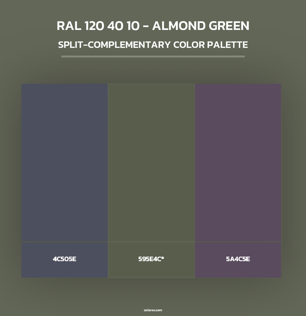 RAL 120 40 10 - Almond Green - Split-Complementary Color Palette