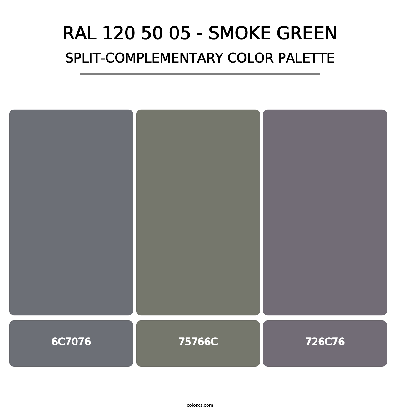 RAL 120 50 05 - Smoke Green - Split-Complementary Color Palette