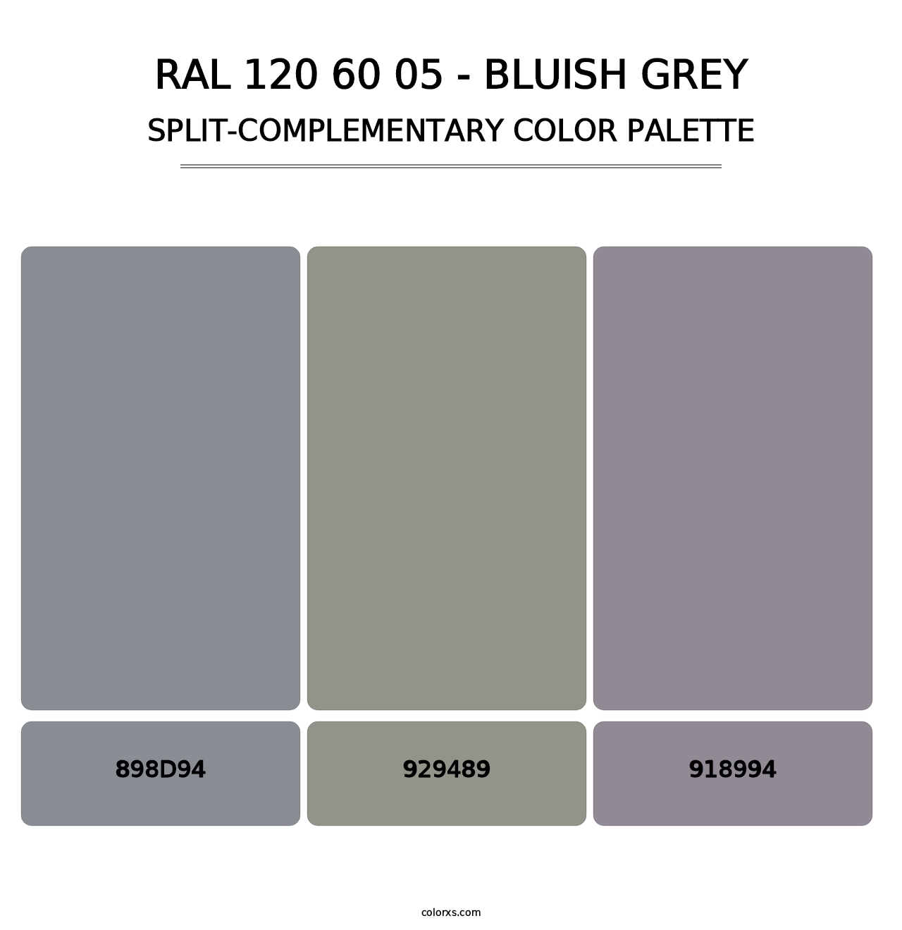 RAL 120 60 05 - Bluish Grey - Split-Complementary Color Palette