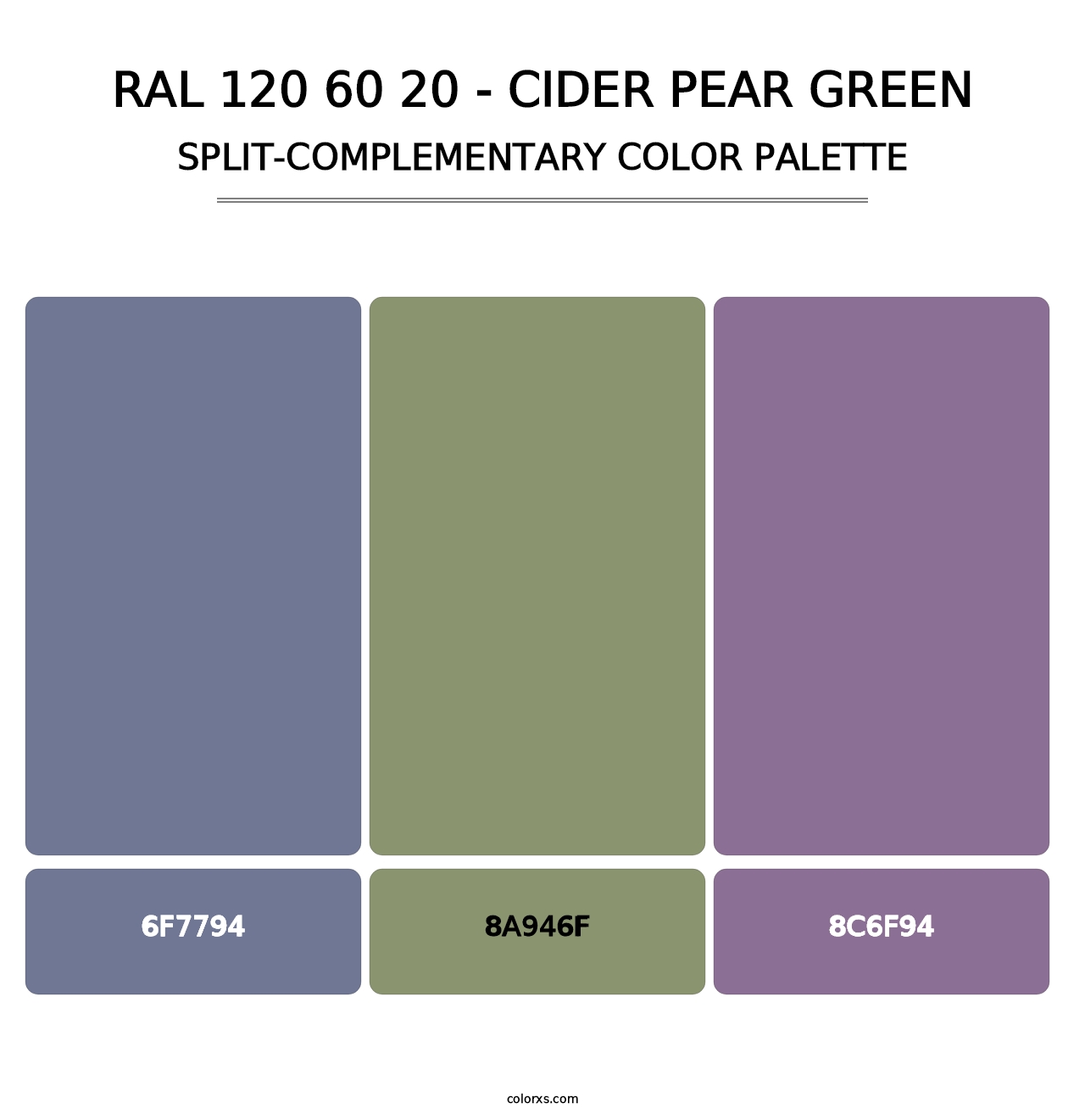RAL 120 60 20 - Cider Pear Green - Split-Complementary Color Palette
