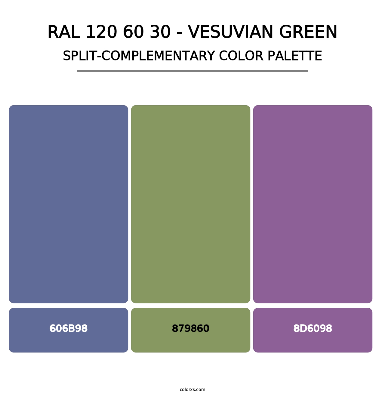 RAL 120 60 30 - Vesuvian Green - Split-Complementary Color Palette