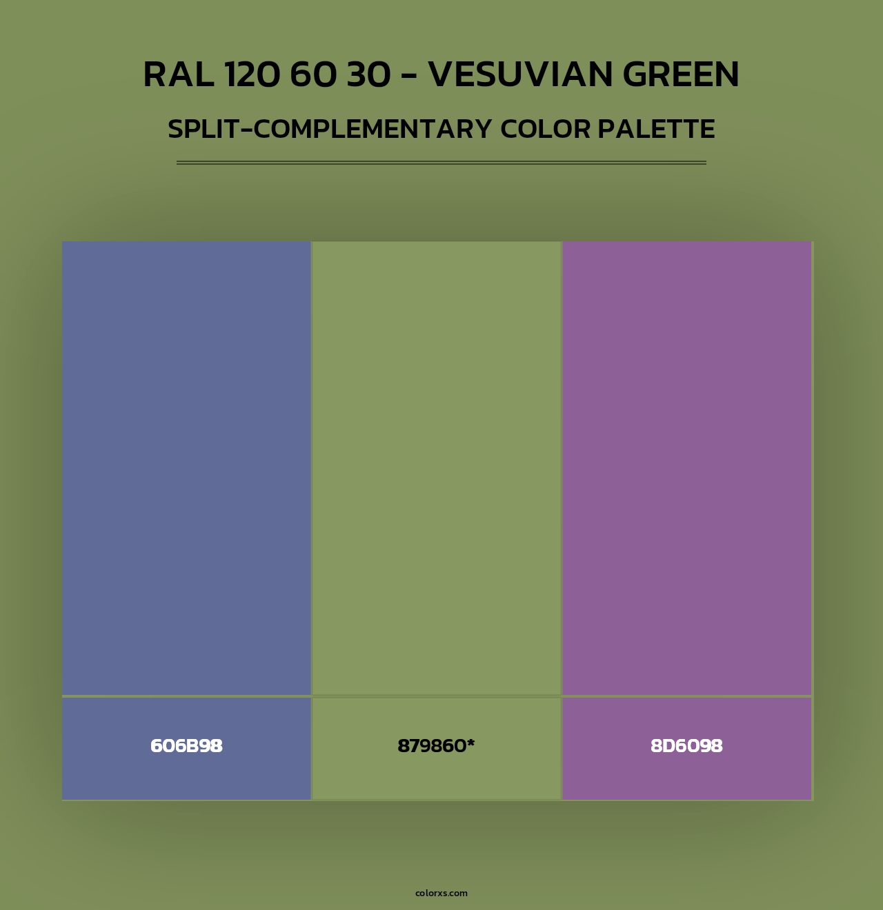 RAL 120 60 30 - Vesuvian Green - Split-Complementary Color Palette