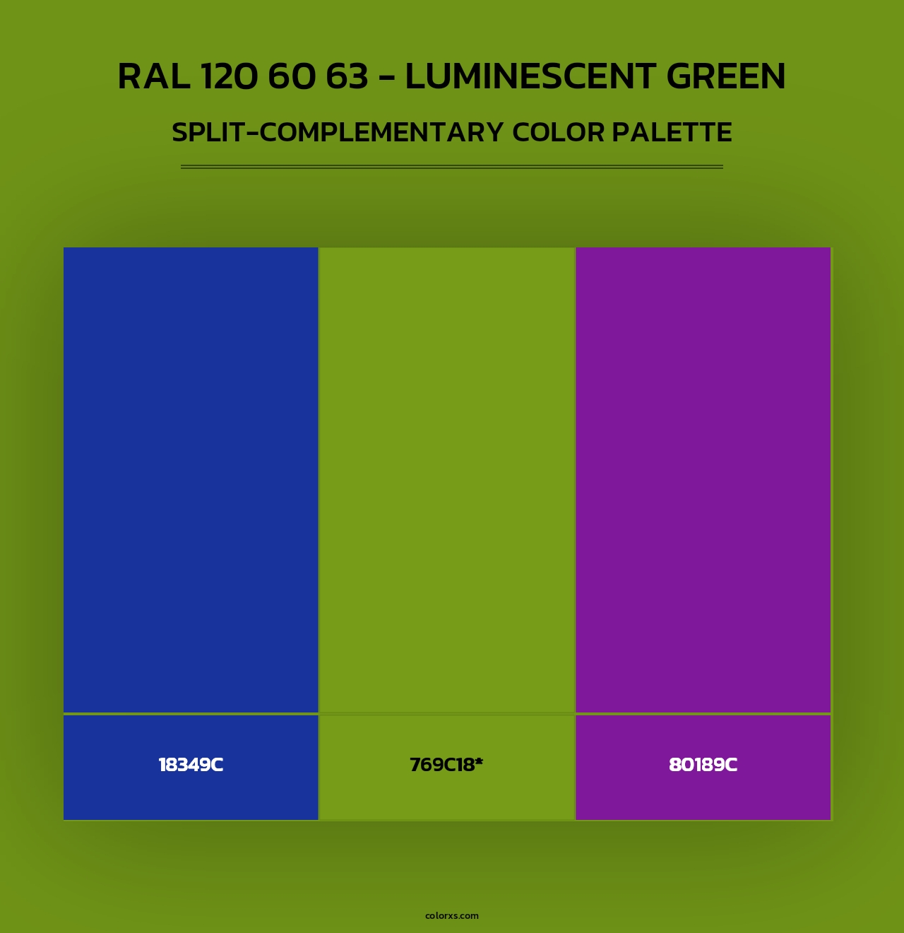 RAL 120 60 63 - Luminescent Green - Split-Complementary Color Palette