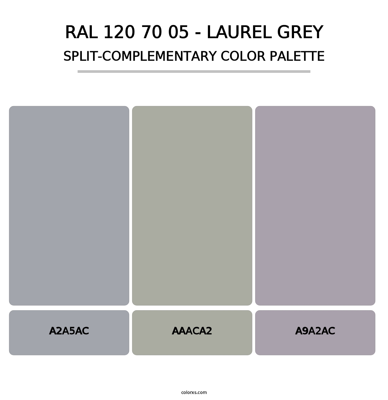 RAL 120 70 05 - Laurel Grey - Split-Complementary Color Palette