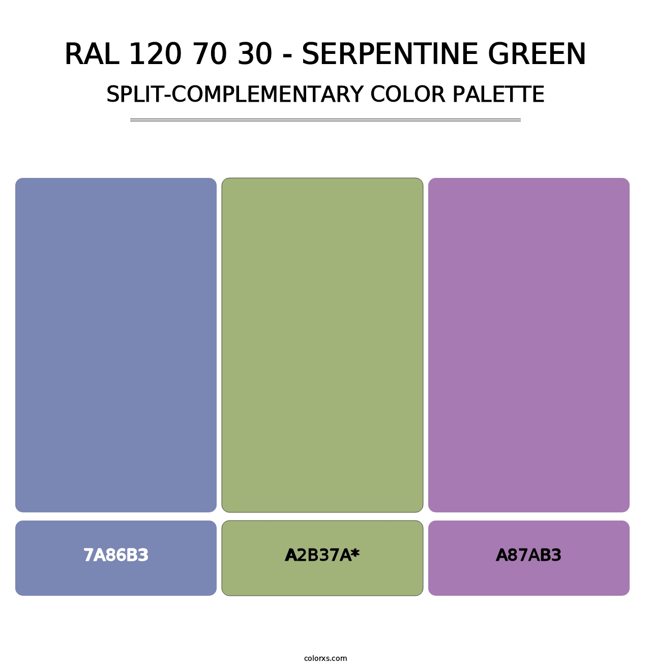 RAL 120 70 30 - Serpentine Green - Split-Complementary Color Palette