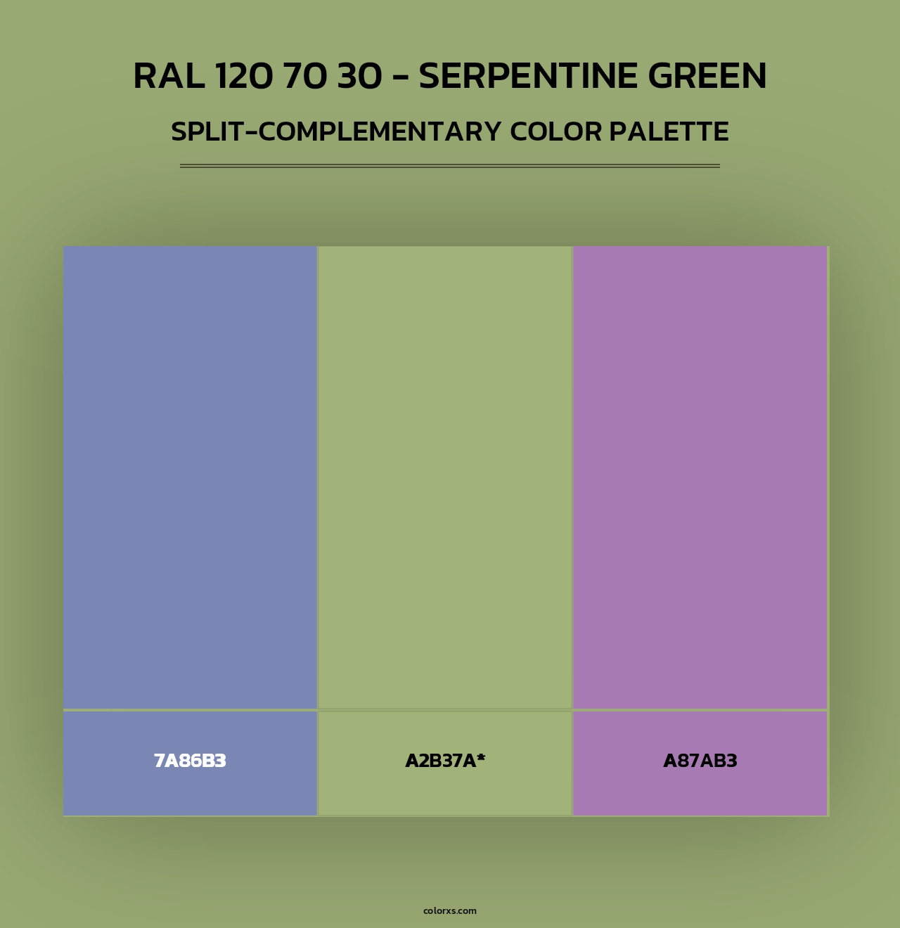 RAL 120 70 30 - Serpentine Green - Split-Complementary Color Palette