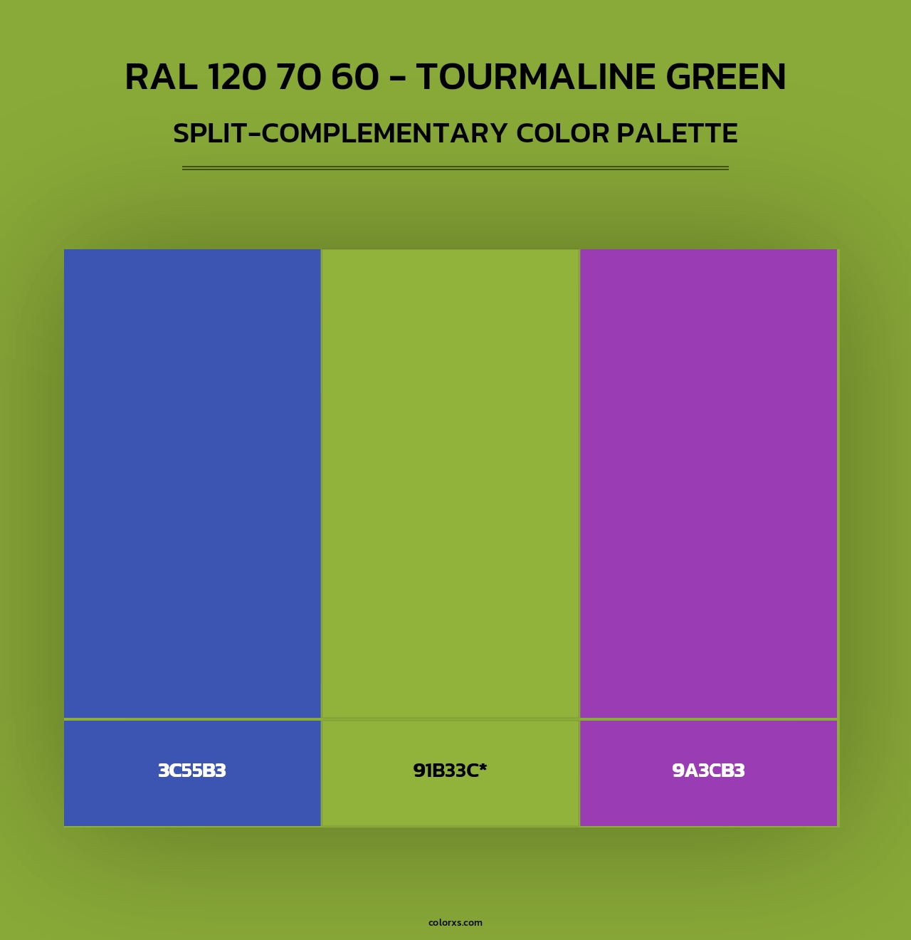 RAL 120 70 60 - Tourmaline Green - Split-Complementary Color Palette