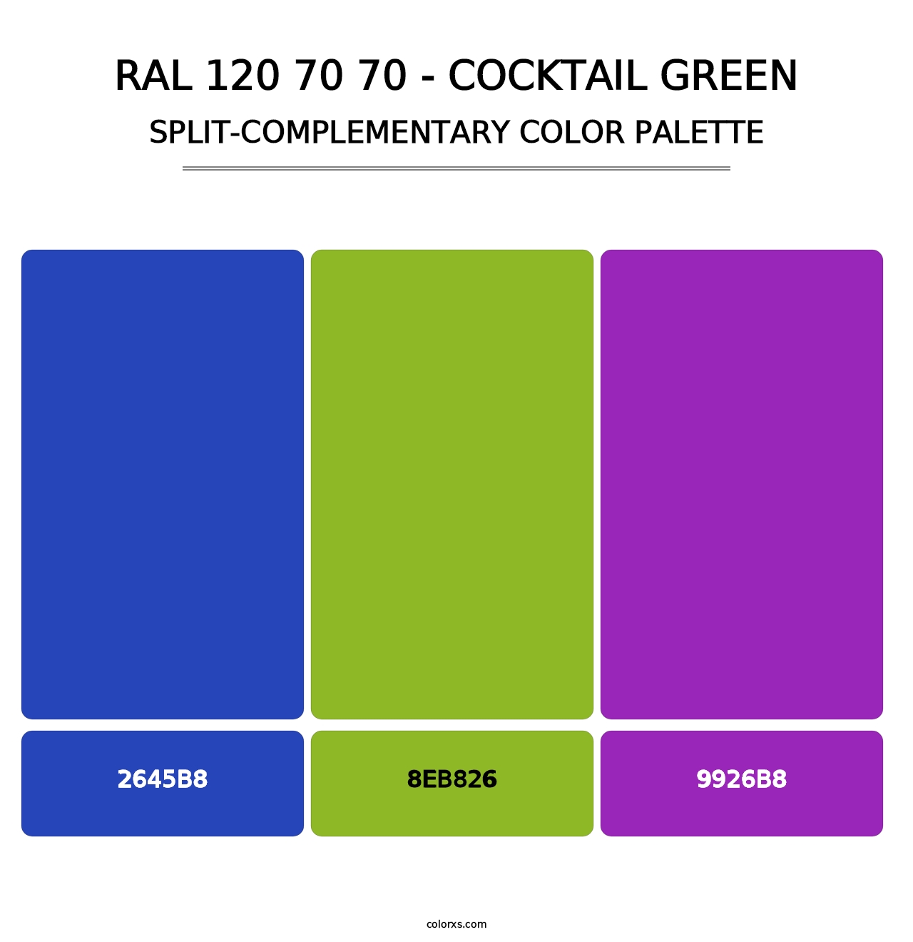 RAL 120 70 70 - Cocktail Green - Split-Complementary Color Palette