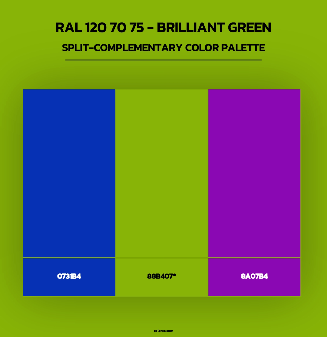 RAL 120 70 75 - Brilliant Green - Split-Complementary Color Palette