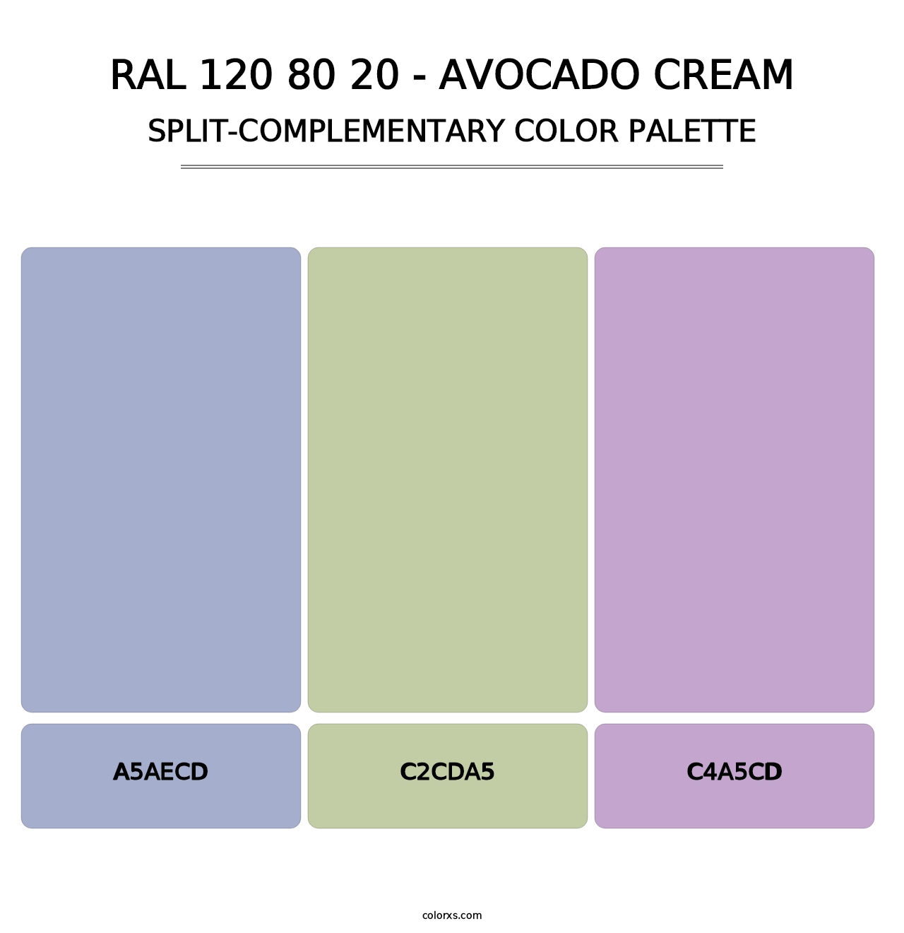 RAL 120 80 20 - Avocado Cream - Split-Complementary Color Palette