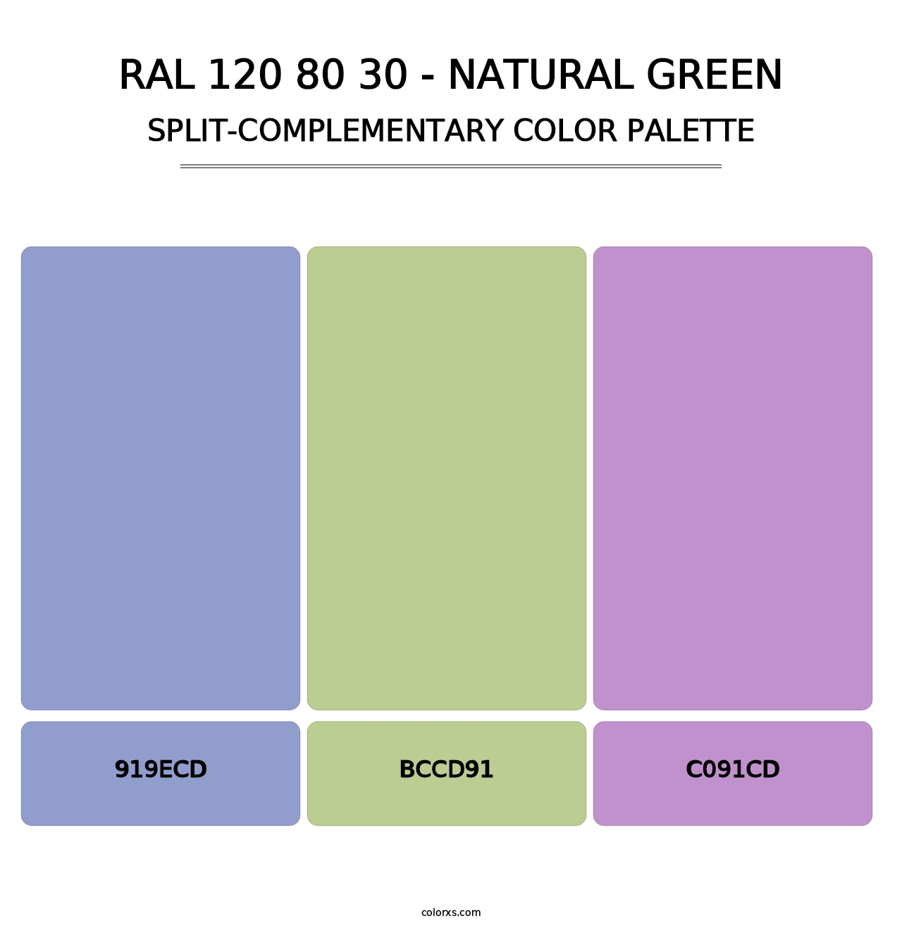 RAL 120 80 30 - Natural Green - Split-Complementary Color Palette