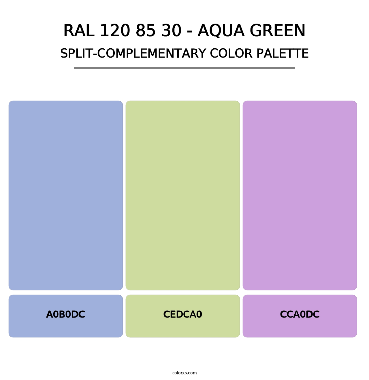 RAL 120 85 30 - Aqua Green - Split-Complementary Color Palette