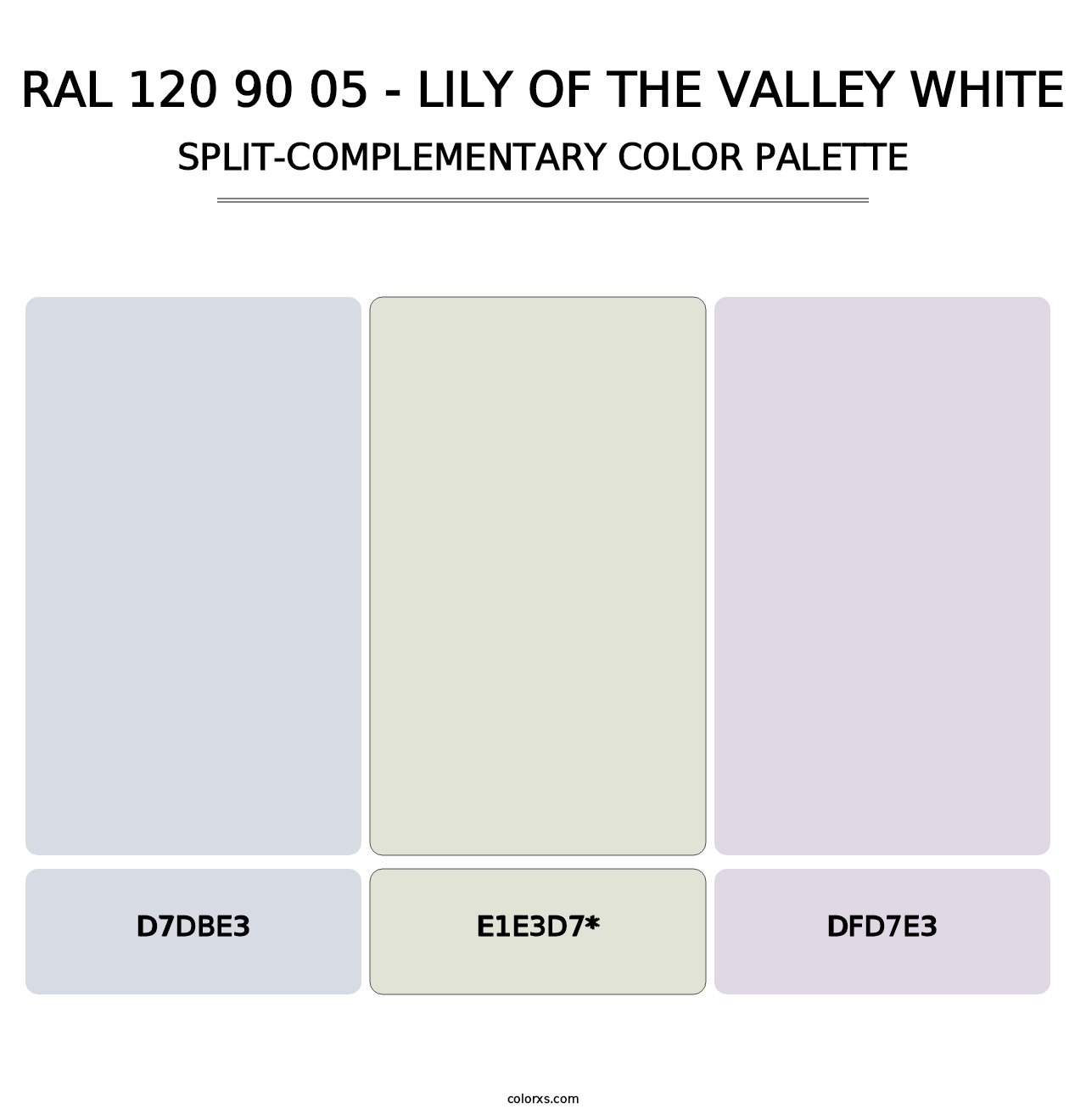 RAL 120 90 05 - Lily of the Valley White - Split-Complementary Color Palette