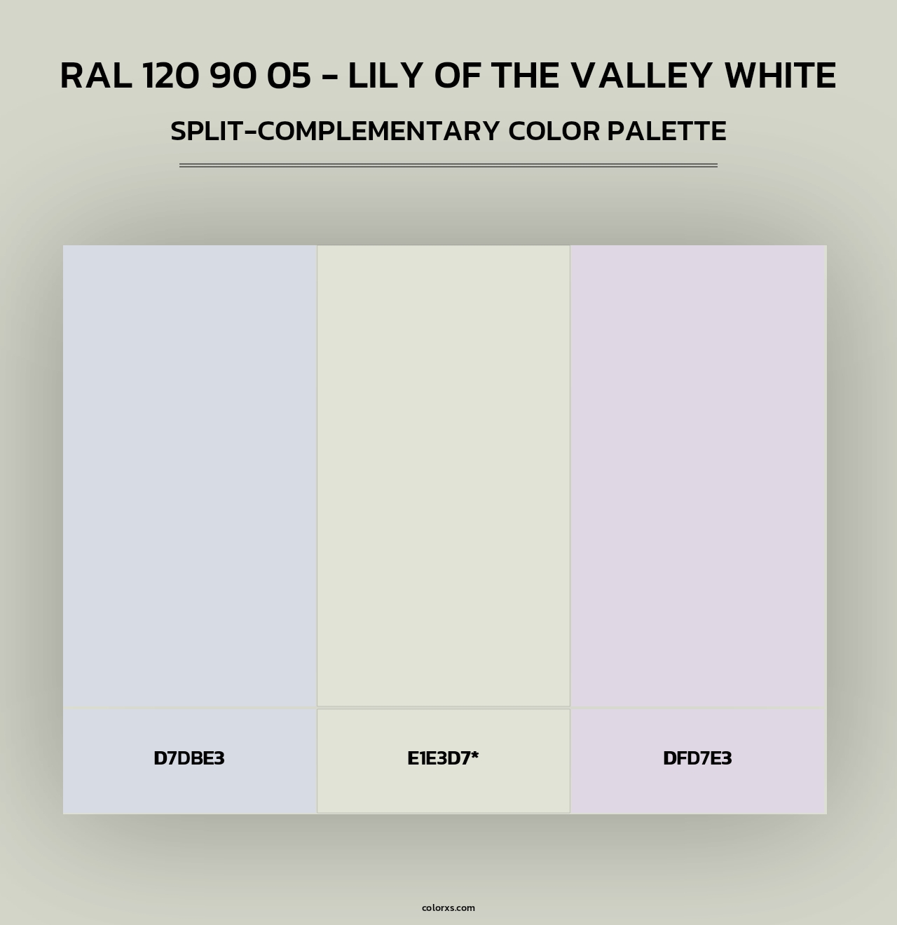 RAL 120 90 05 - Lily of the Valley White - Split-Complementary Color Palette