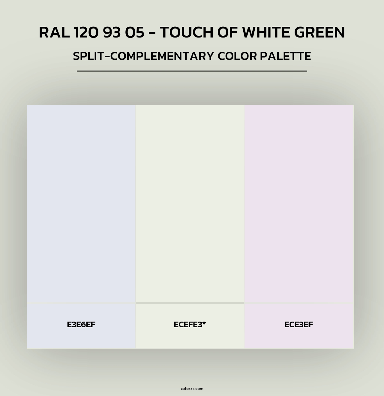 RAL 120 93 05 - Touch Of White Green - Split-Complementary Color Palette