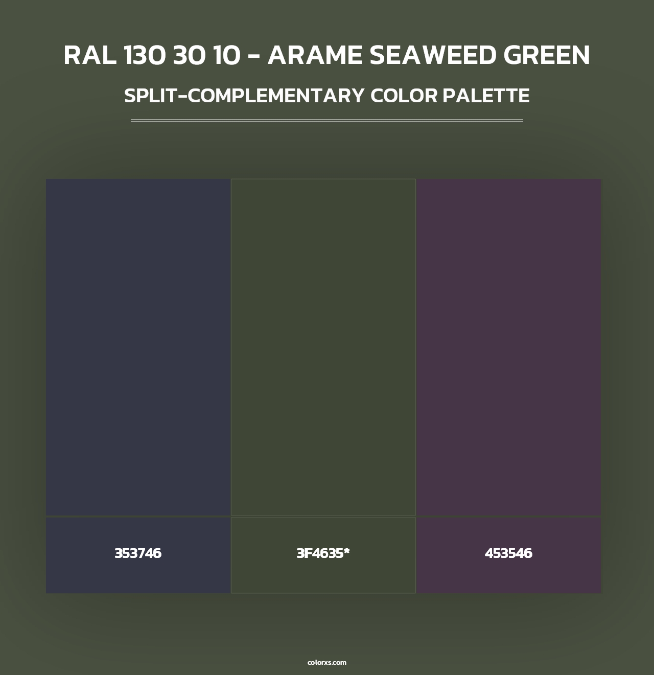 RAL 130 30 10 - Arame Seaweed Green - Split-Complementary Color Palette