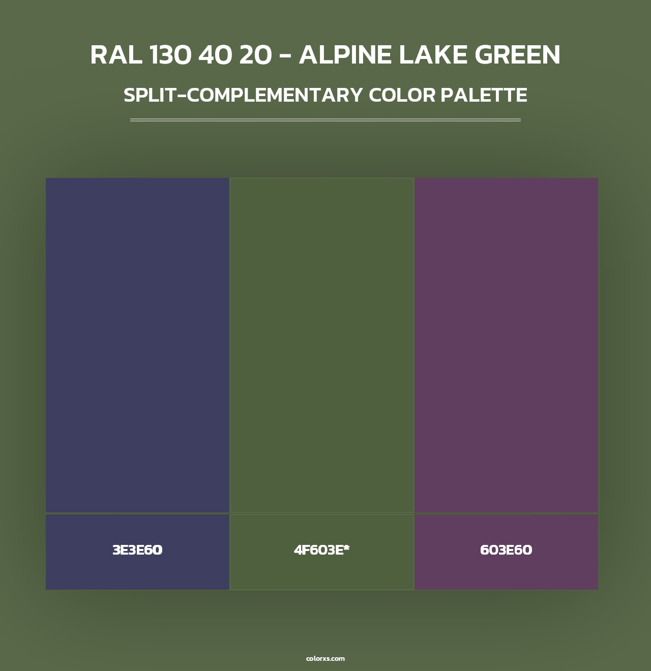 RAL 130 40 20 - Alpine Lake Green - Split-Complementary Color Palette