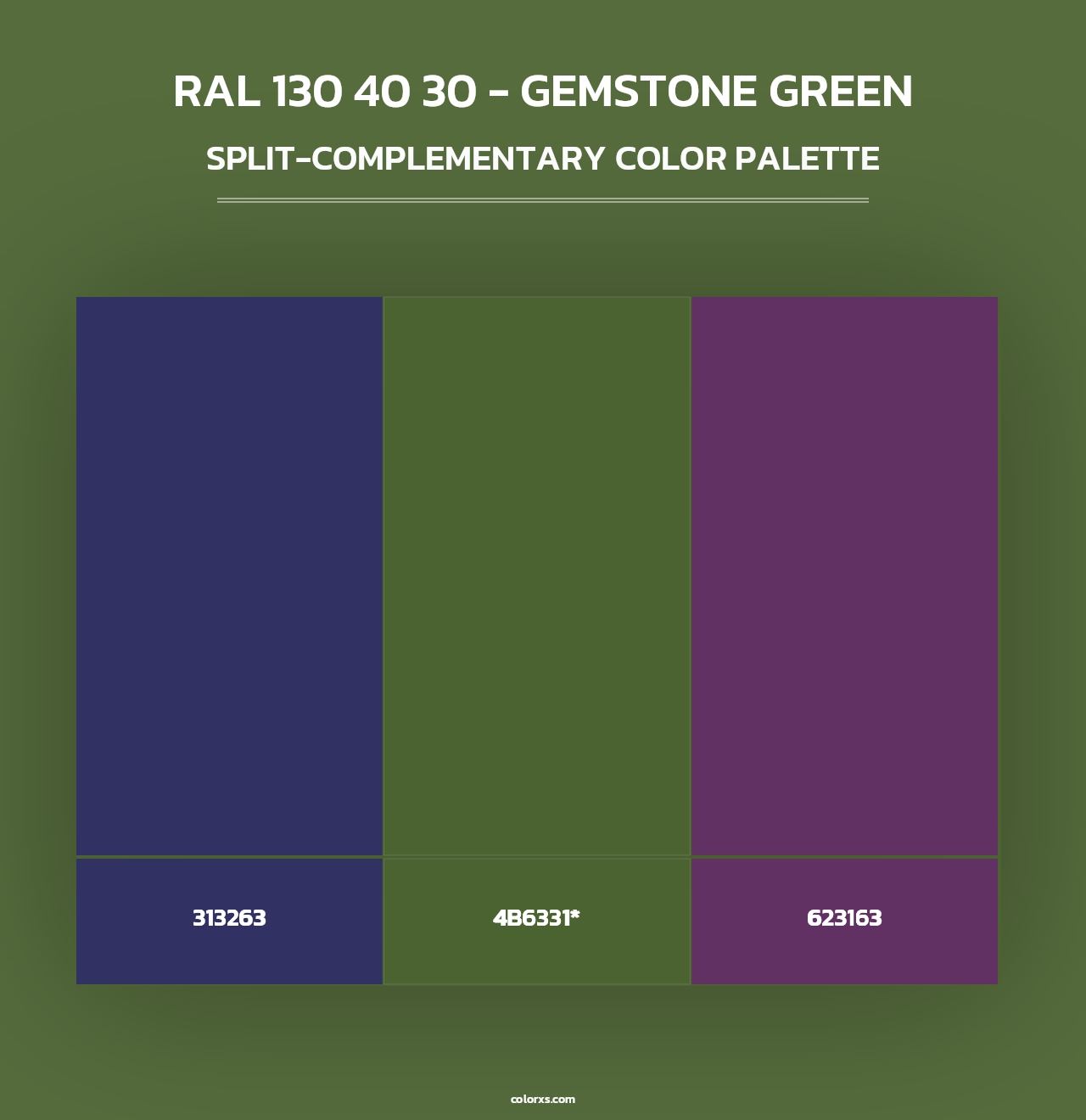 RAL 130 40 30 - Gemstone Green - Split-Complementary Color Palette