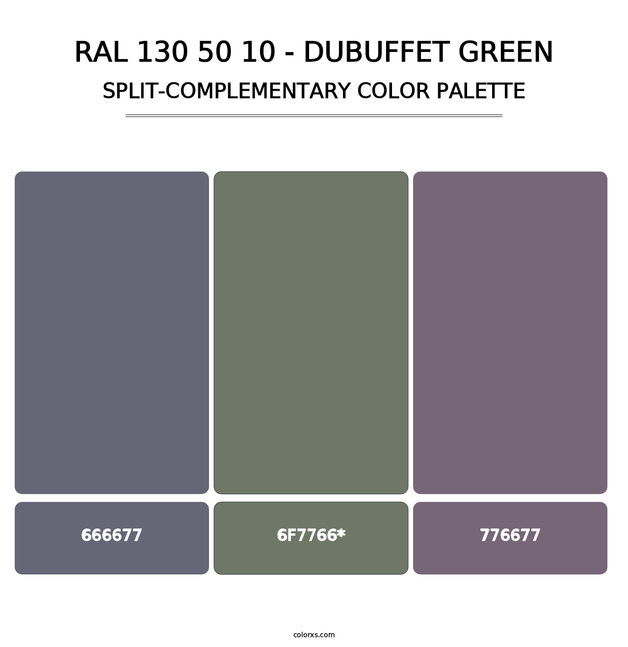 RAL 130 50 10 - Dubuffet Green - Split-Complementary Color Palette