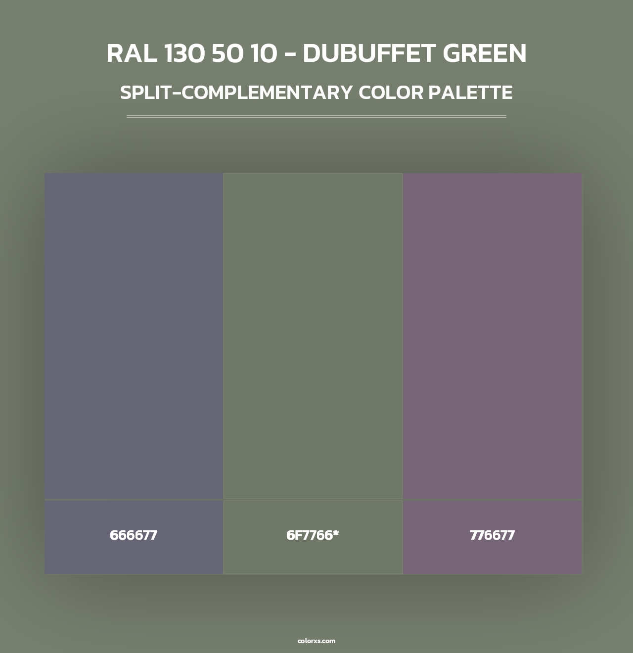 RAL 130 50 10 - Dubuffet Green - Split-Complementary Color Palette