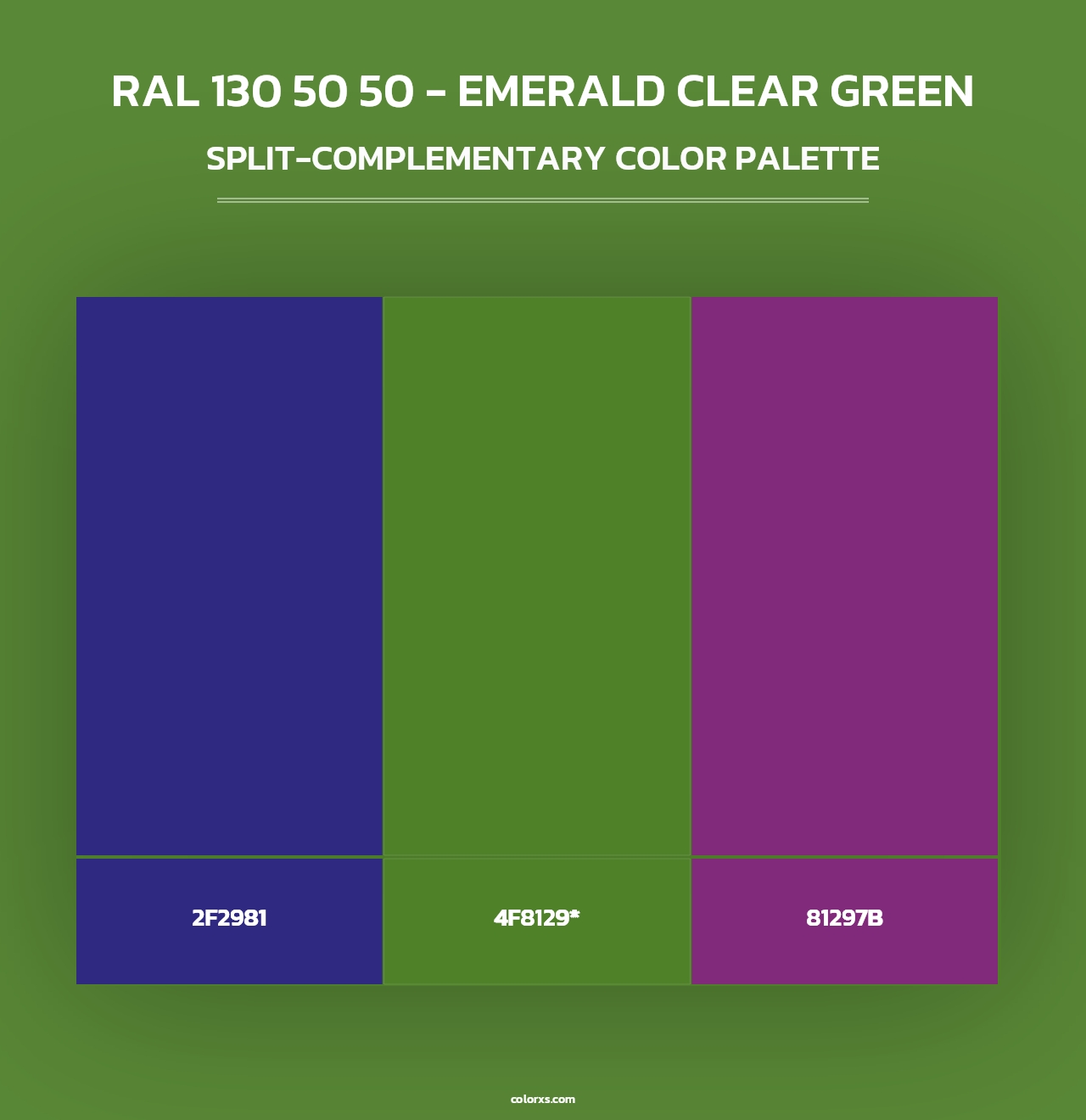 RAL 130 50 50 - Emerald Clear Green - Split-Complementary Color Palette
