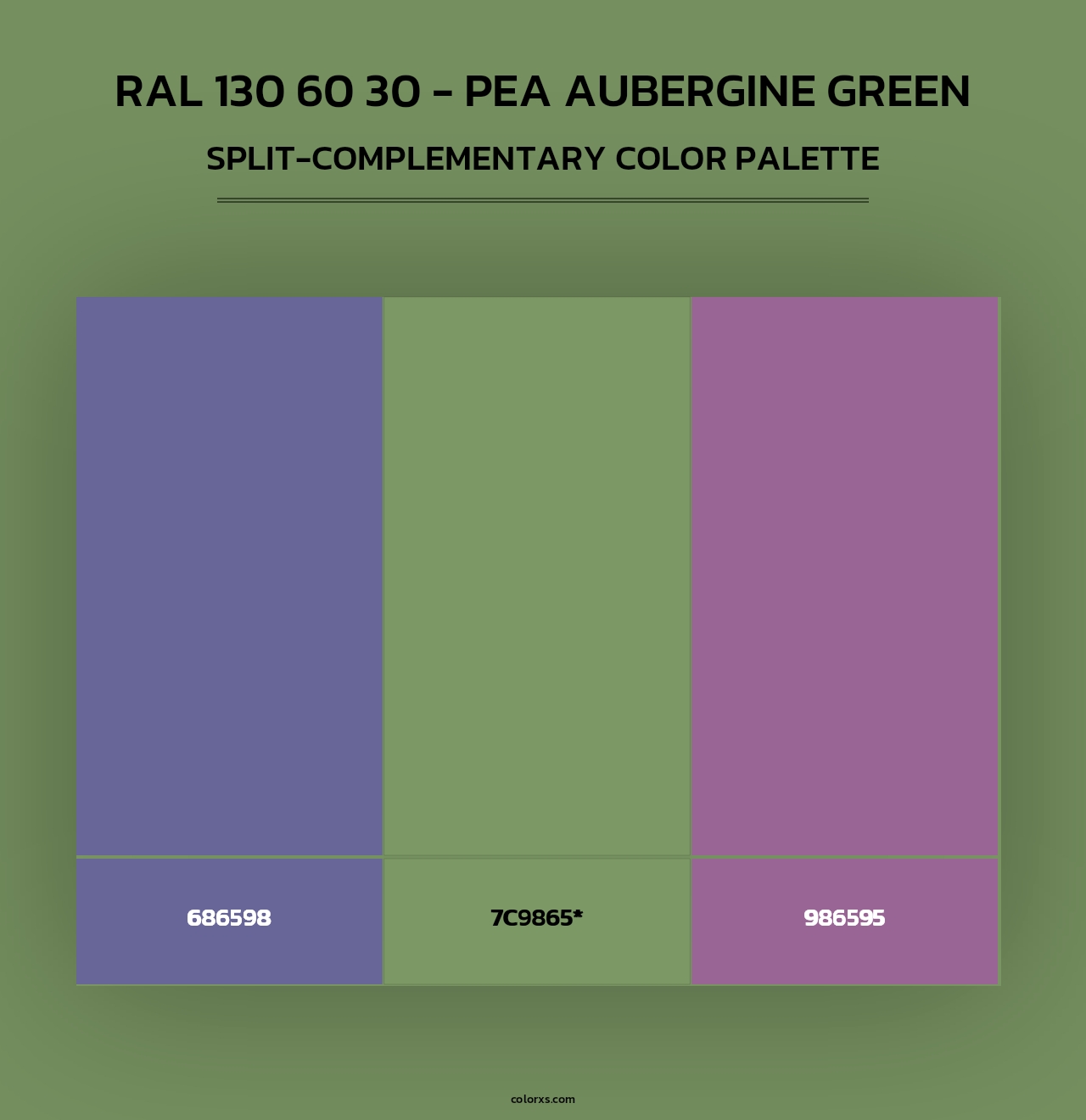RAL 130 60 30 - Pea Aubergine Green - Split-Complementary Color Palette