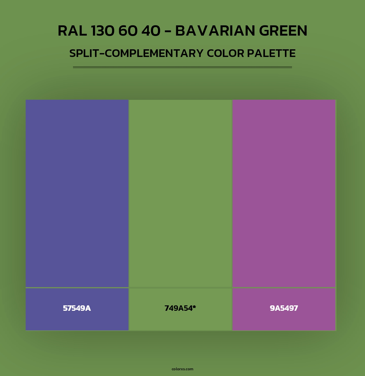 RAL 130 60 40 - Bavarian Green - Split-Complementary Color Palette
