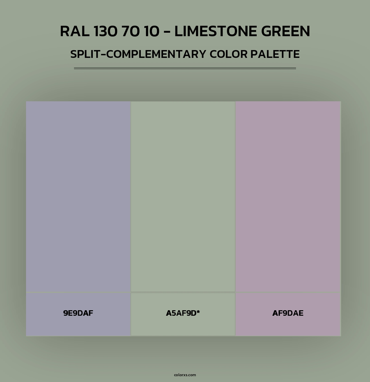 RAL 130 70 10 - Limestone Green - Split-Complementary Color Palette