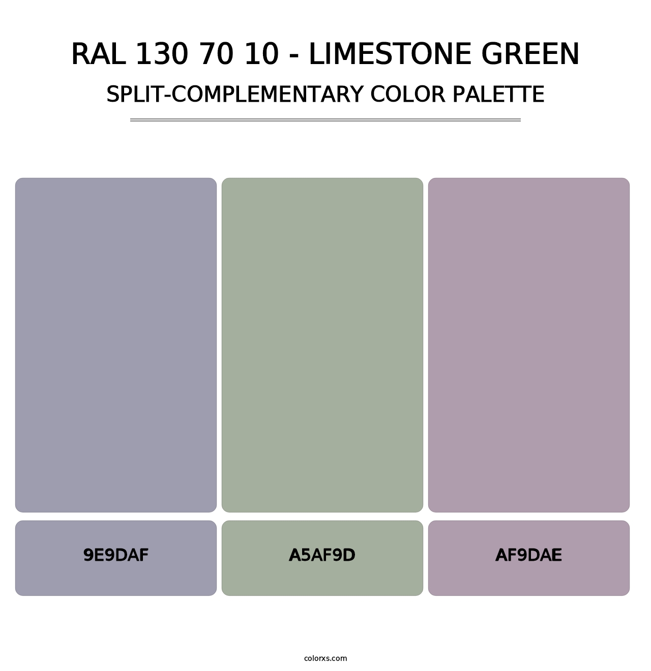 RAL 130 70 10 - Limestone Green - Split-Complementary Color Palette