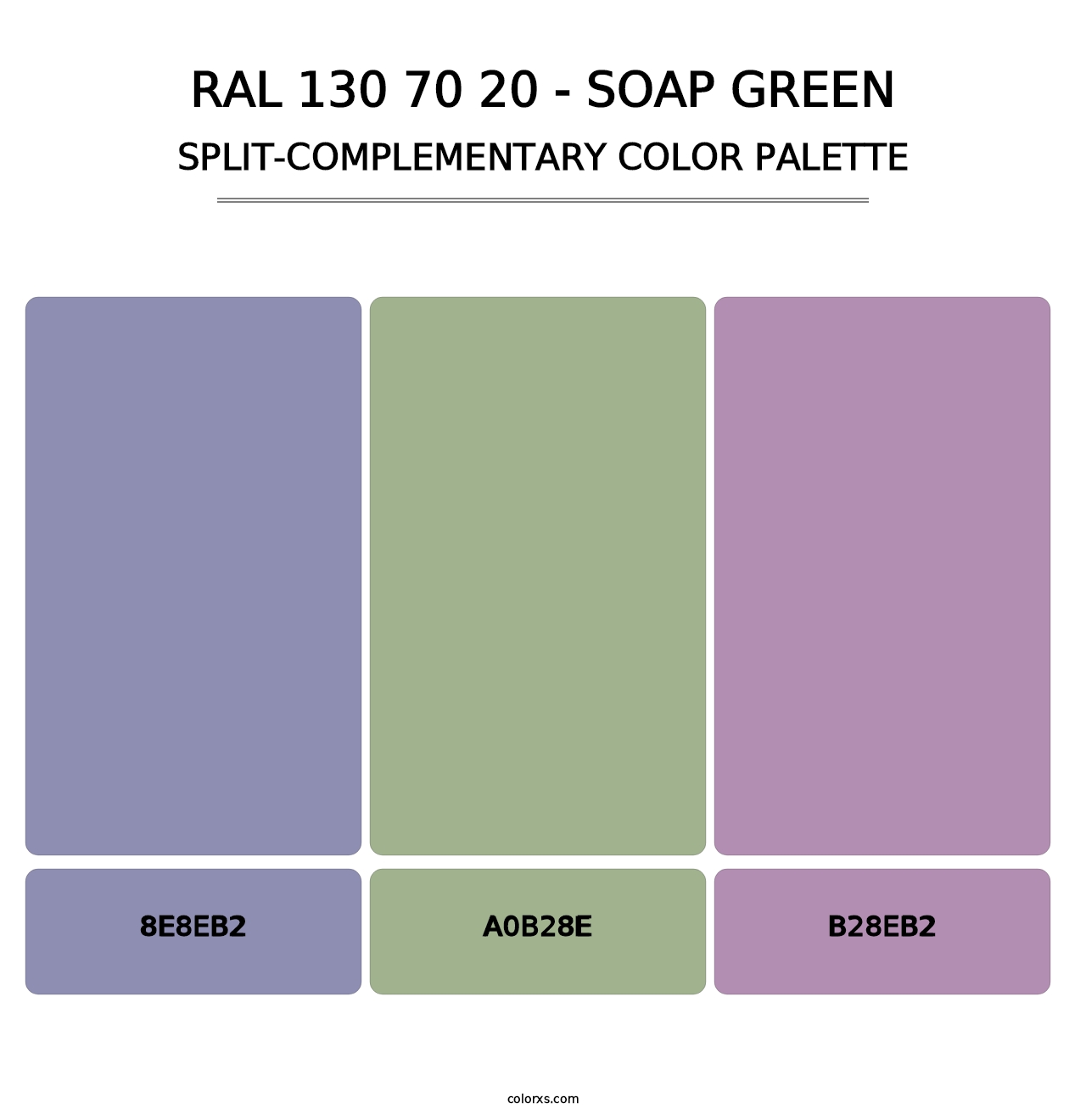 RAL 130 70 20 - Soap Green - Split-Complementary Color Palette