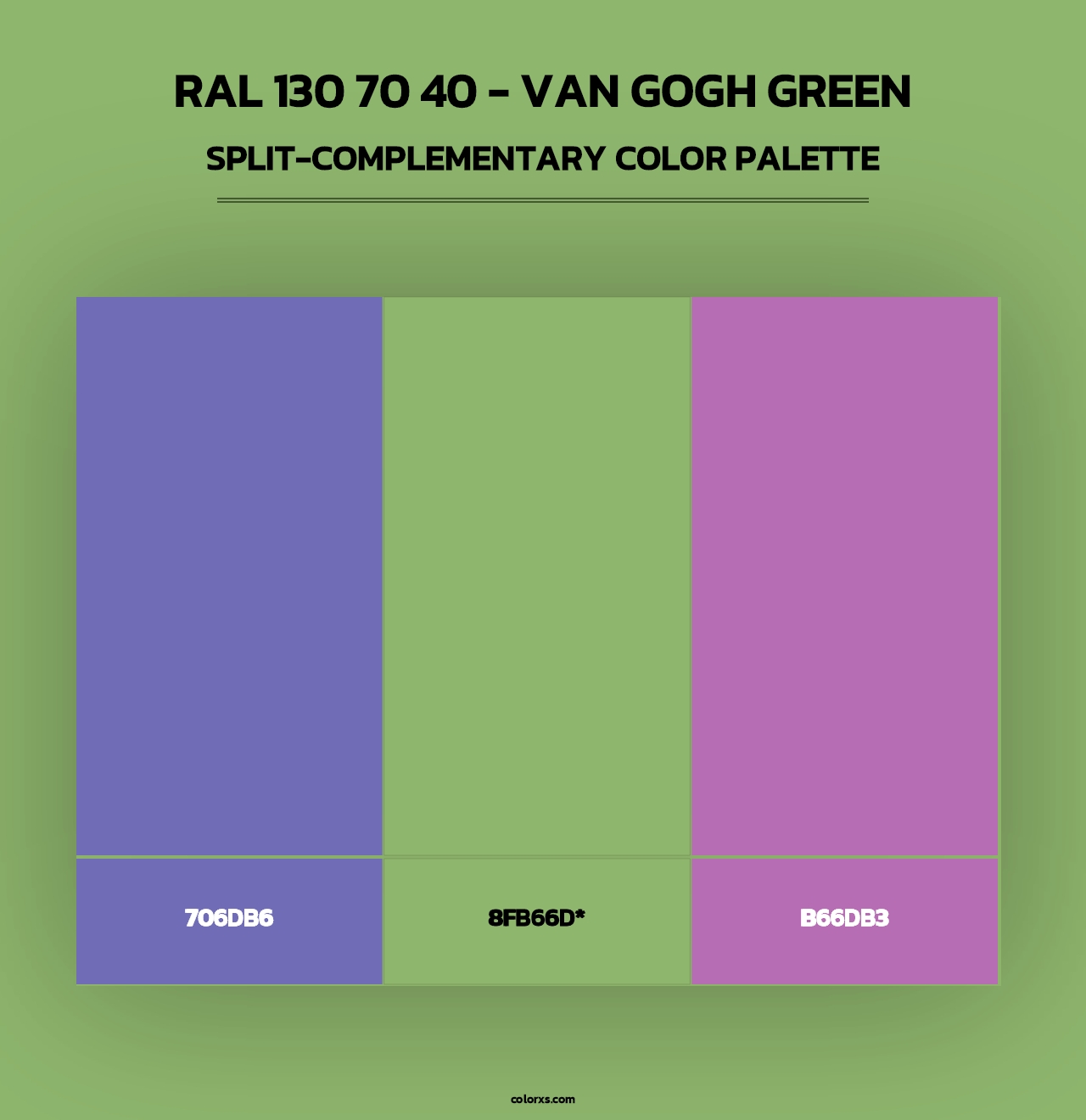 RAL 130 70 40 - Van Gogh Green - Split-Complementary Color Palette