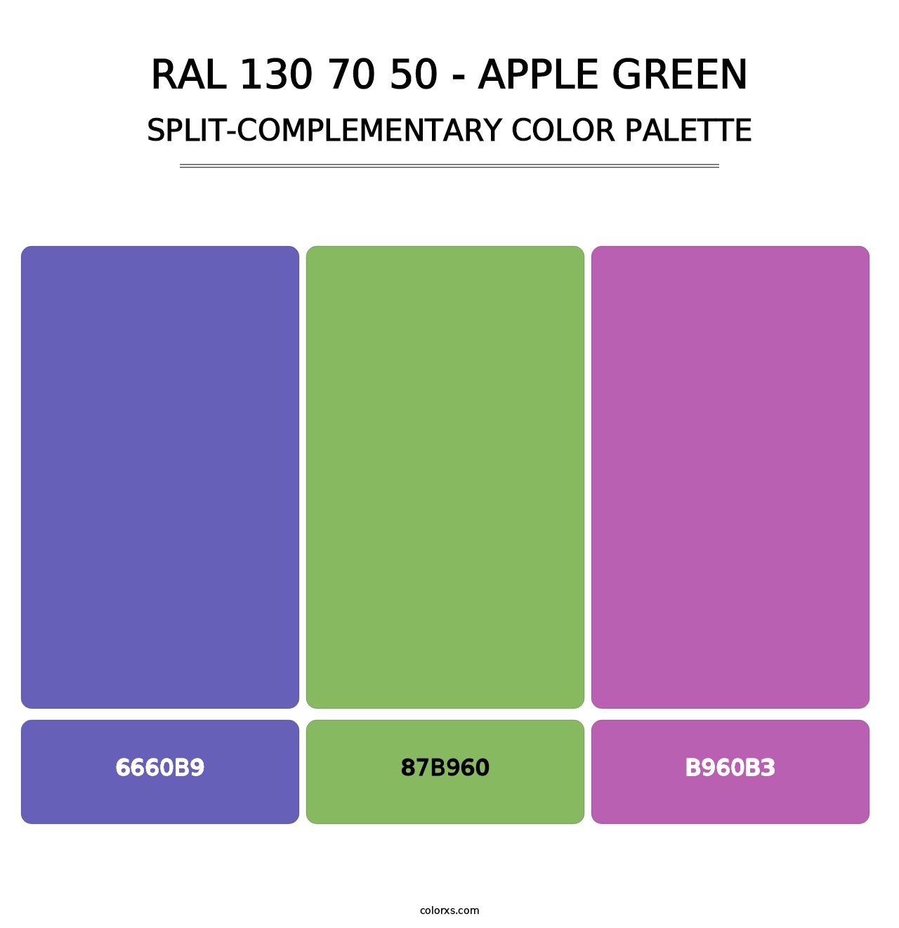 RAL 130 70 50 - Apple Green - Split-Complementary Color Palette