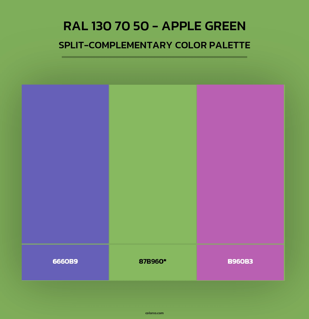 RAL 130 70 50 - Apple Green - Split-Complementary Color Palette