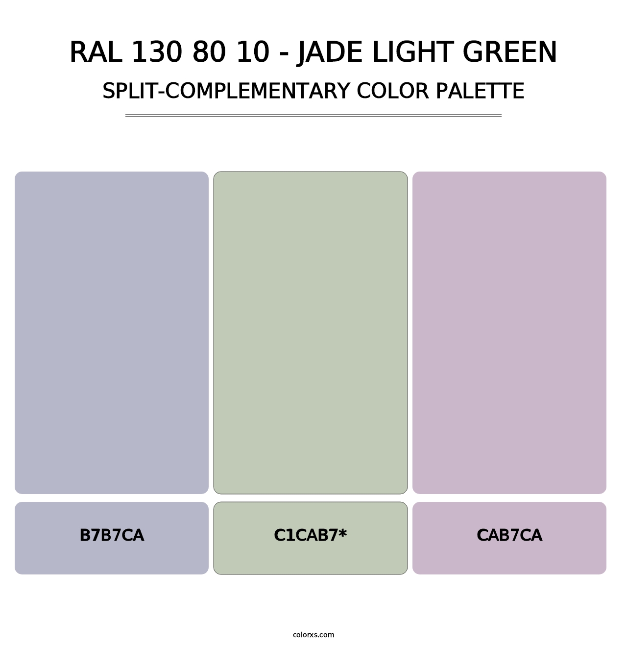 RAL 130 80 10 - Jade Light Green - Split-Complementary Color Palette