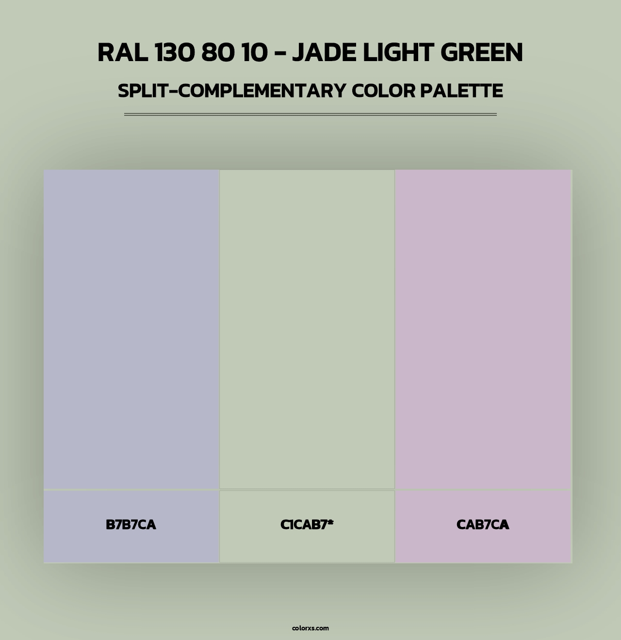 RAL 130 80 10 - Jade Light Green - Split-Complementary Color Palette