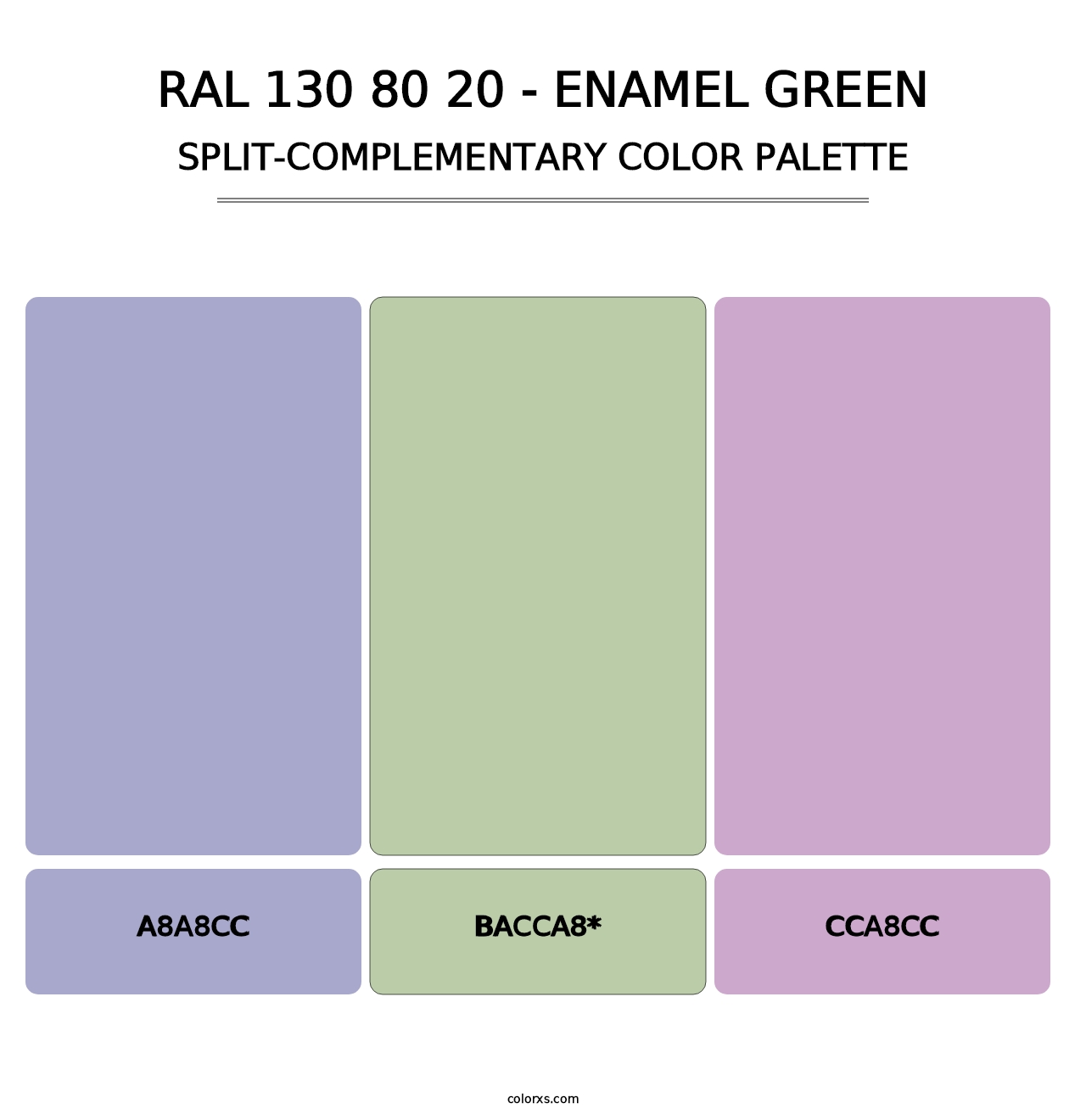 RAL 130 80 20 - Enamel Green - Split-Complementary Color Palette