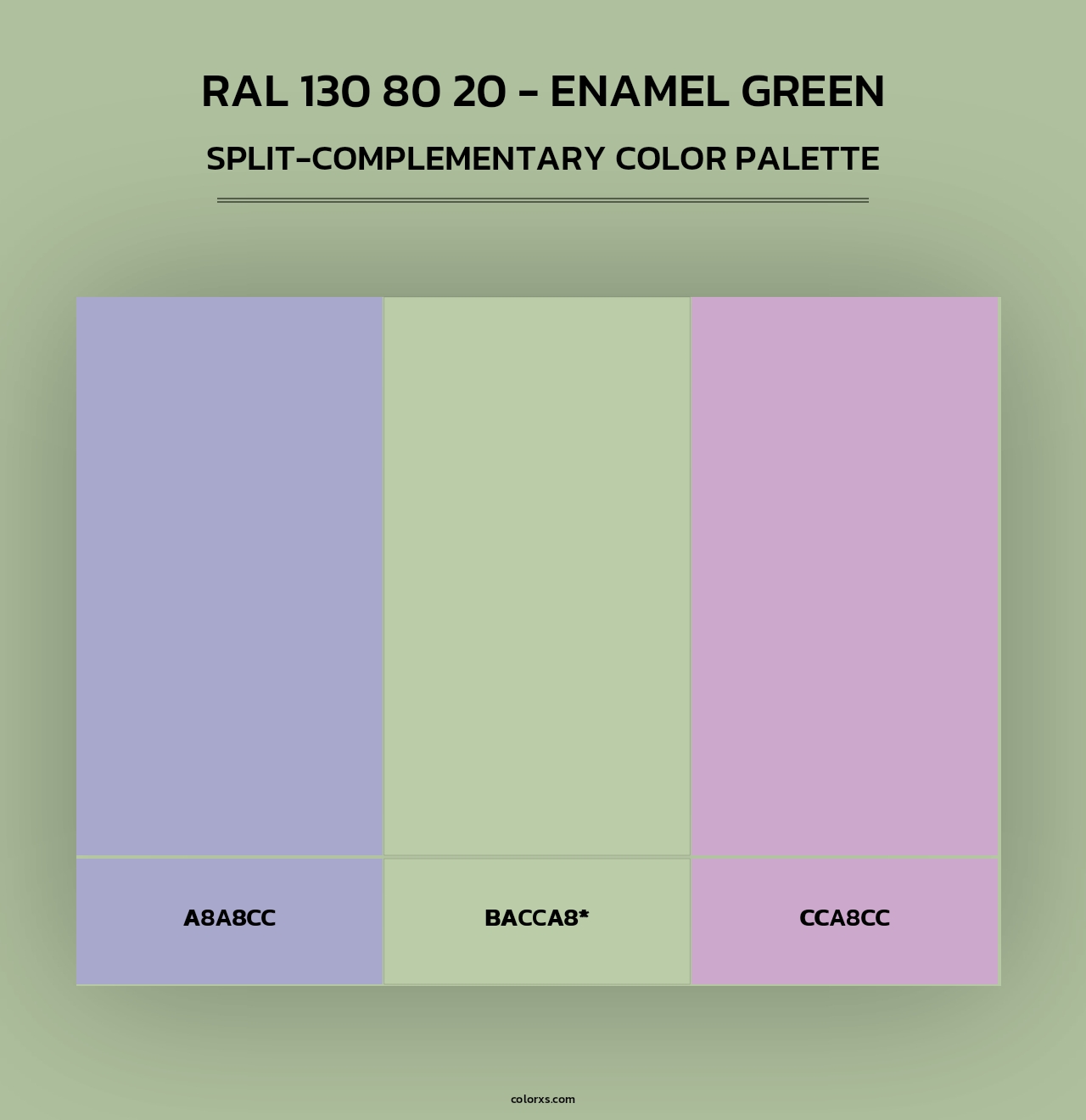 RAL 130 80 20 - Enamel Green - Split-Complementary Color Palette