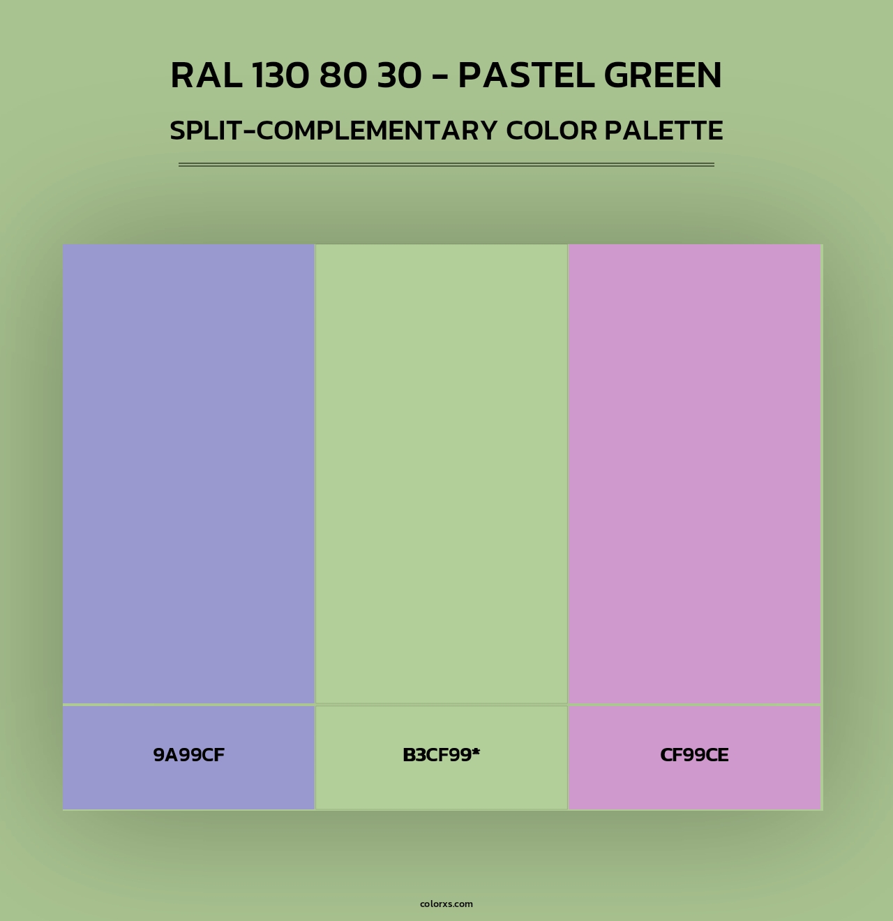 RAL 130 80 30 - Pastel Green - Split-Complementary Color Palette
