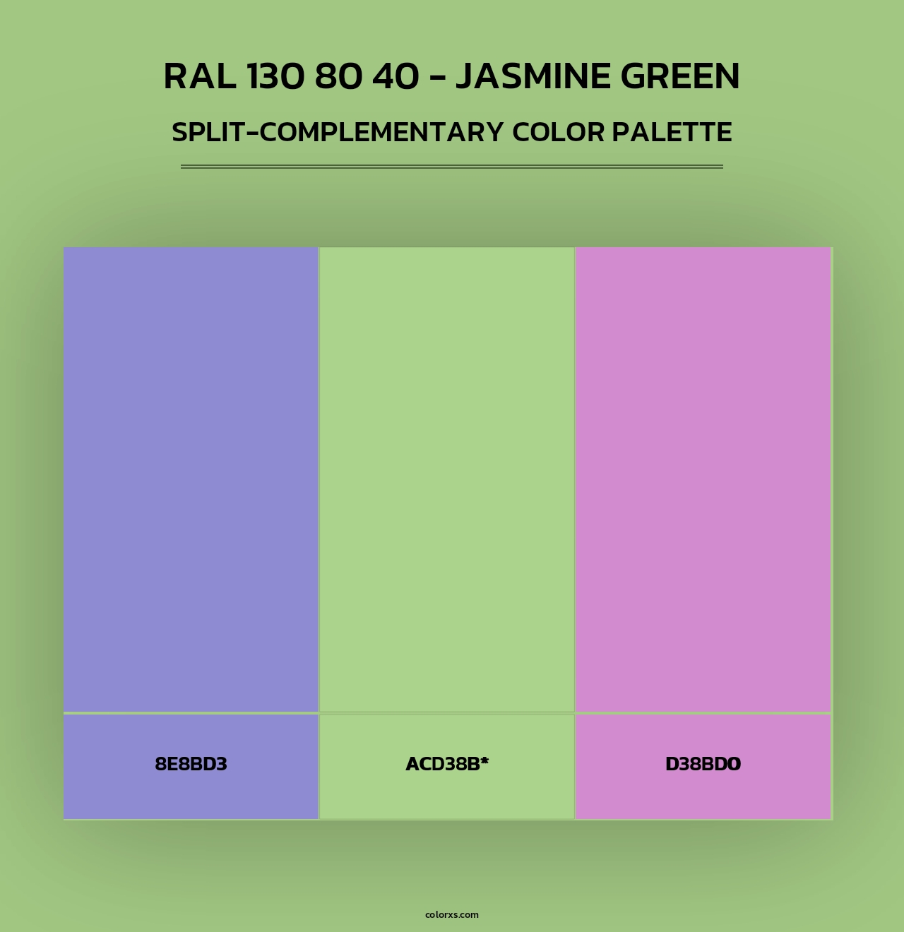 RAL 130 80 40 - Jasmine Green - Split-Complementary Color Palette