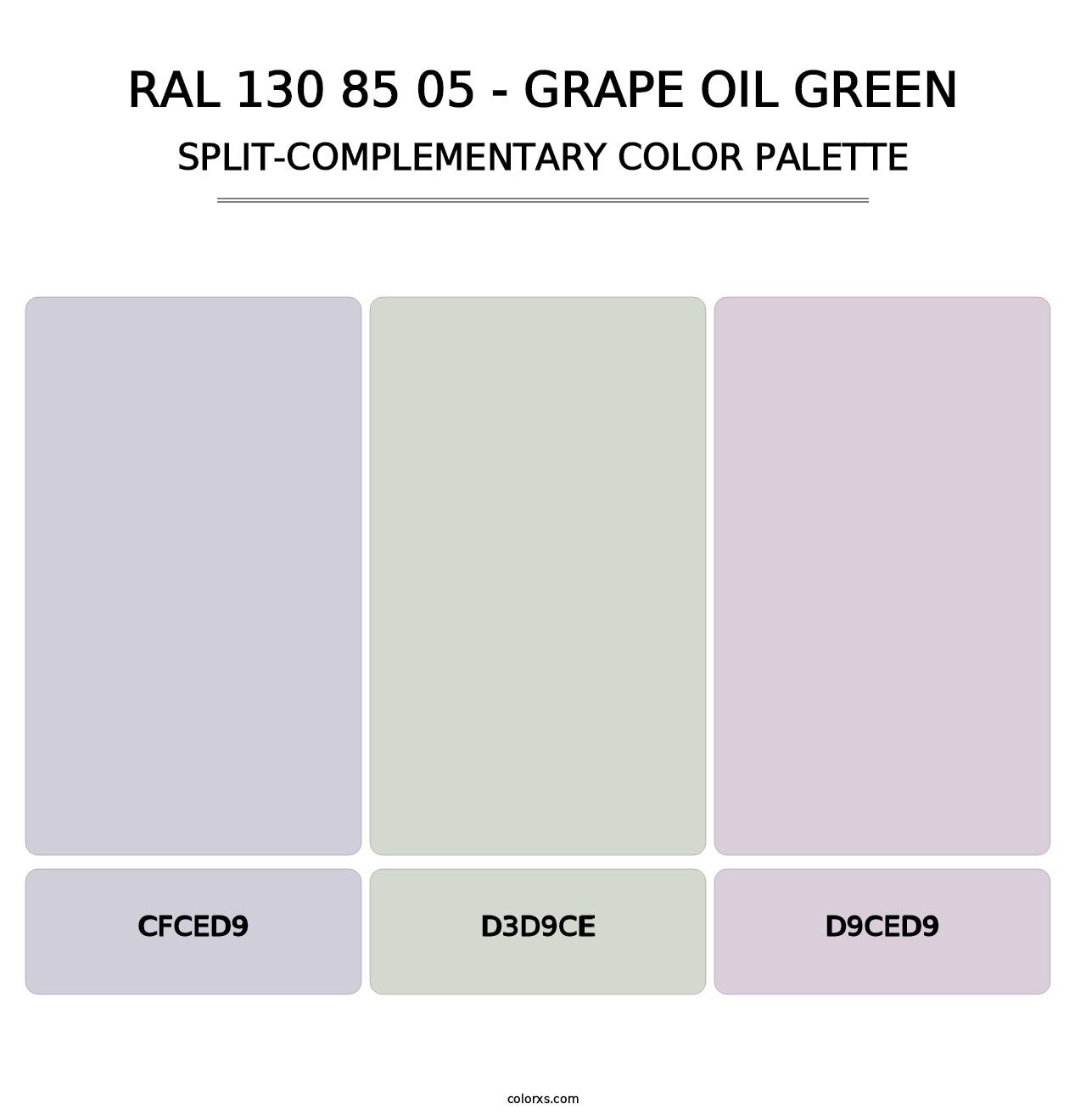 RAL 130 85 05 - Grape Oil Green - Split-Complementary Color Palette